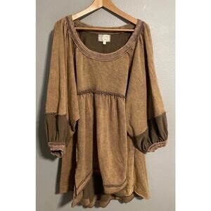 Oli & Hali Brown Washed Tunic Top